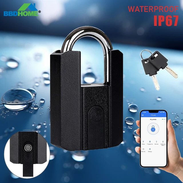 BBDHOME Smart Padlock TTlock App Control Fingerprint Keyless Waterproof IP67 Outdoor Biometric Tough Suitable Gym High Quality 1
