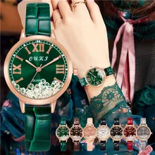 

Fashion Women vintage Beads Roma Watches Luxury Leather Quartz Wristwatches Gift Clock Reloj Mujer Relogio Feminino часы женские