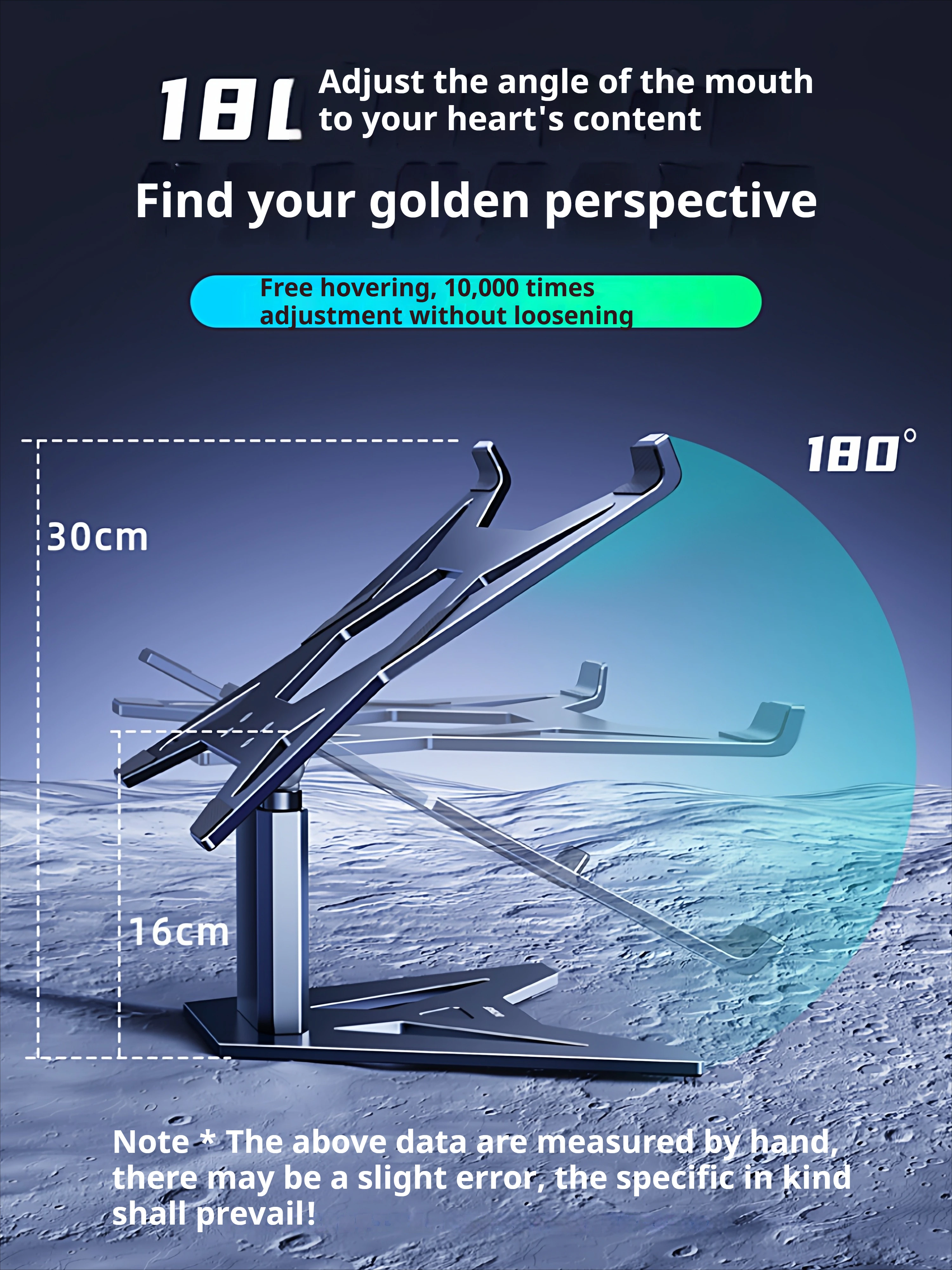 Eary Aluminum Laptop Stand Ergonomic Computer Stand Metal iPad Notebook Riser Compatible with Air Pro Dell HP Lenovo 12-18"Inch