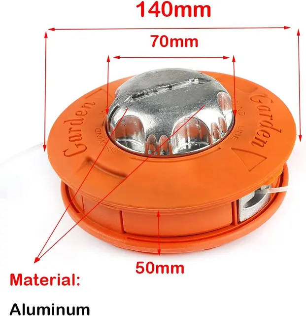Aluminum Universal Bump Feed Line Trimmer Head Thread Size M10x1.25 Left Hand Lawn Mower Grass Cutter Garden Tool Accessories 2