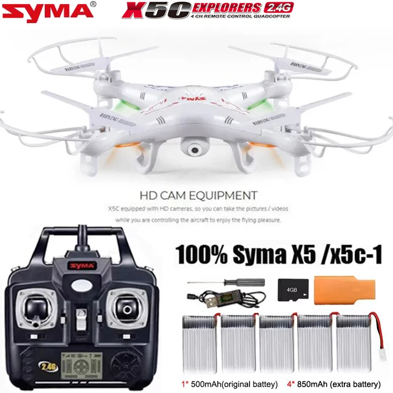 Original SYMA X5C/ X5C-1 Explorers Drone 2,4G 4CH ejes Gyro RC