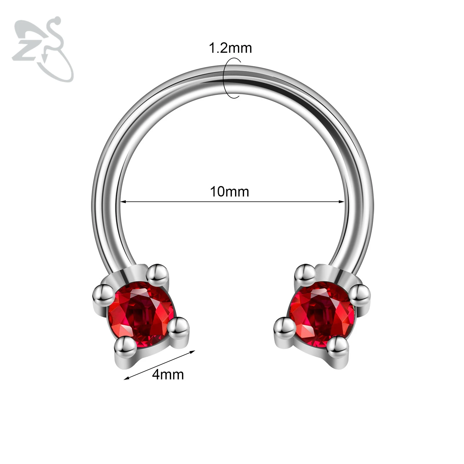 ZS 1 PC 16G Anello al naso di Natale in acciaio inossidabile