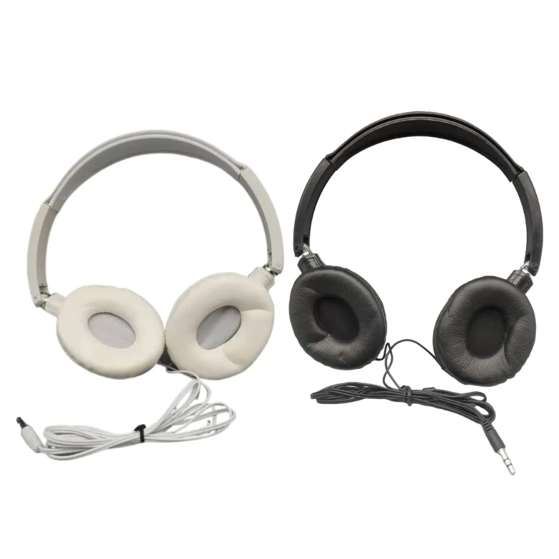 Headphones Wire Folding Lightweight Headset for Cellphones Tablets Smartphones Laptop 3.5mm Wire Headphone F19E