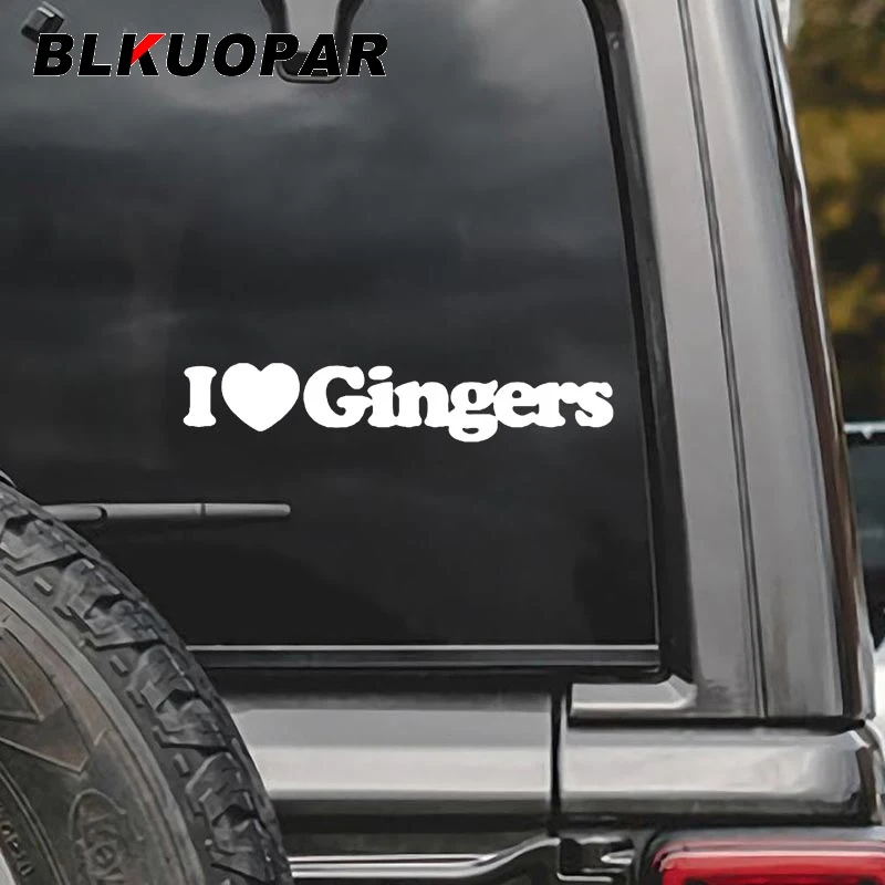 

BLKUOPAR I Love Gingers Text Word Car Stickers Scratch-Proof Graphics Decal Laptop Bumper Motorcycle Caravan Car Door Protector
