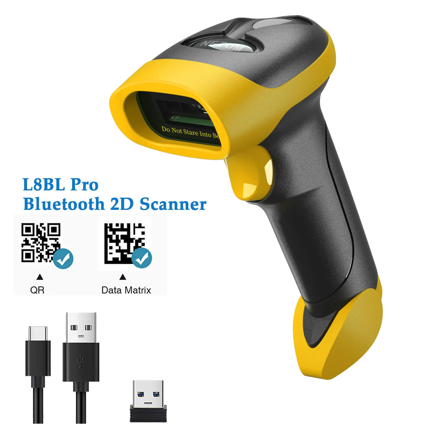 Lector de códigos de barras inalámbrico portátil NETUM NT-1698W y lector de códigos de barras QR 1D/2D con Bluetooth NT-1228BL PDF417 para iOS, Android y IPAD