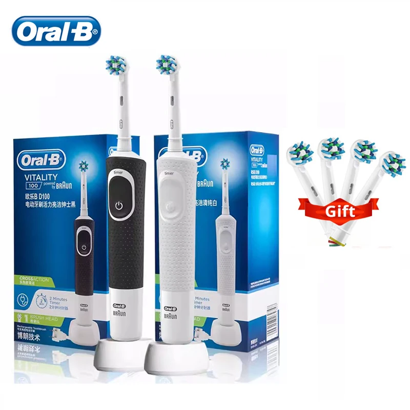 Oral-b-vitality Crossaction Escova Elétrica Cabeças de Escova de Substituição Dentes de Escova Rotativa Temporizador de Minutos