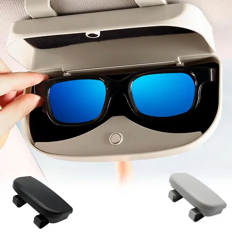 

Car Sunglasses Case Automotive Sun Visor Eye Glasses Clip Card Holder Box Eyeglasses Storage Case Car Interior Accessories