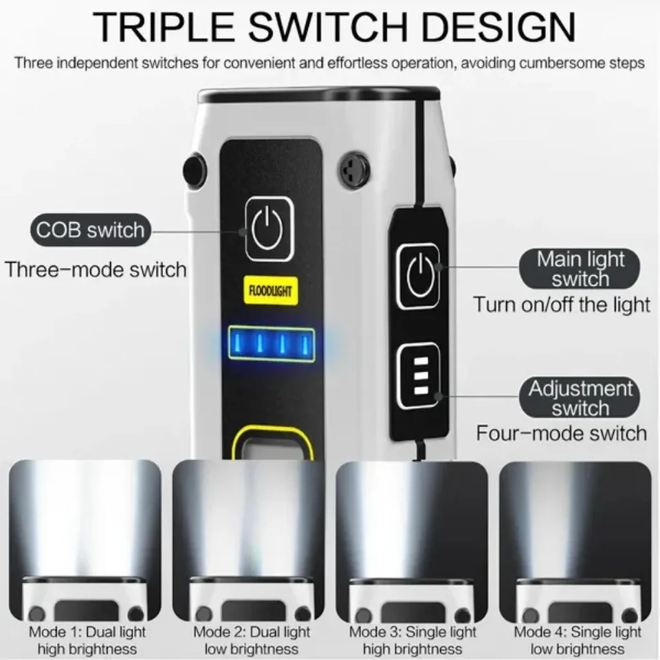 Lampe De Cou Amovible Rechargeable, Lampe De Travail LED Avec Base Magnetique Lampe Mecanique Mains Autour Du Cou