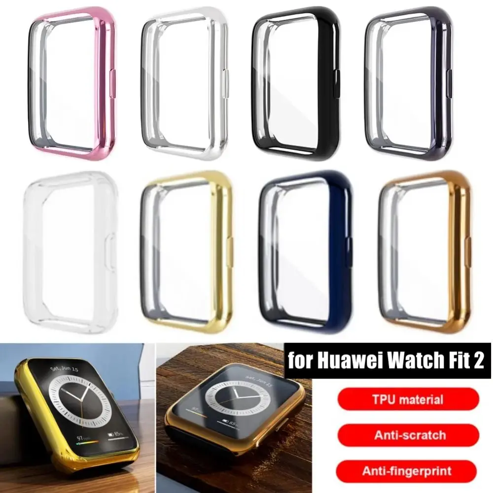 

TPU Screen Protector Shockproof Full Coverage Watch Protective Case Clear Translucency Lightweight for Huawei Watch Fit 2