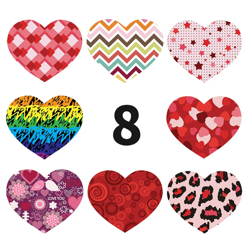 500pcs/Roll Heart Shaped Label Sticker Scrapbooking Gift Packaging Seal  Birthday Party Wedding Supply Stationery Sticker 1inch