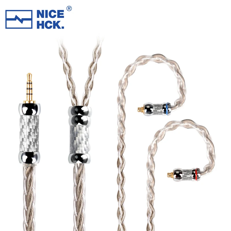 Nicehck silvercat 8 jader stříbro pokovené slitina HIFI audiophile kabel 3.5/2.5/4.4mm mmcx/0.78mm 2póly pro KATO yume2 MK4 F1 IEM