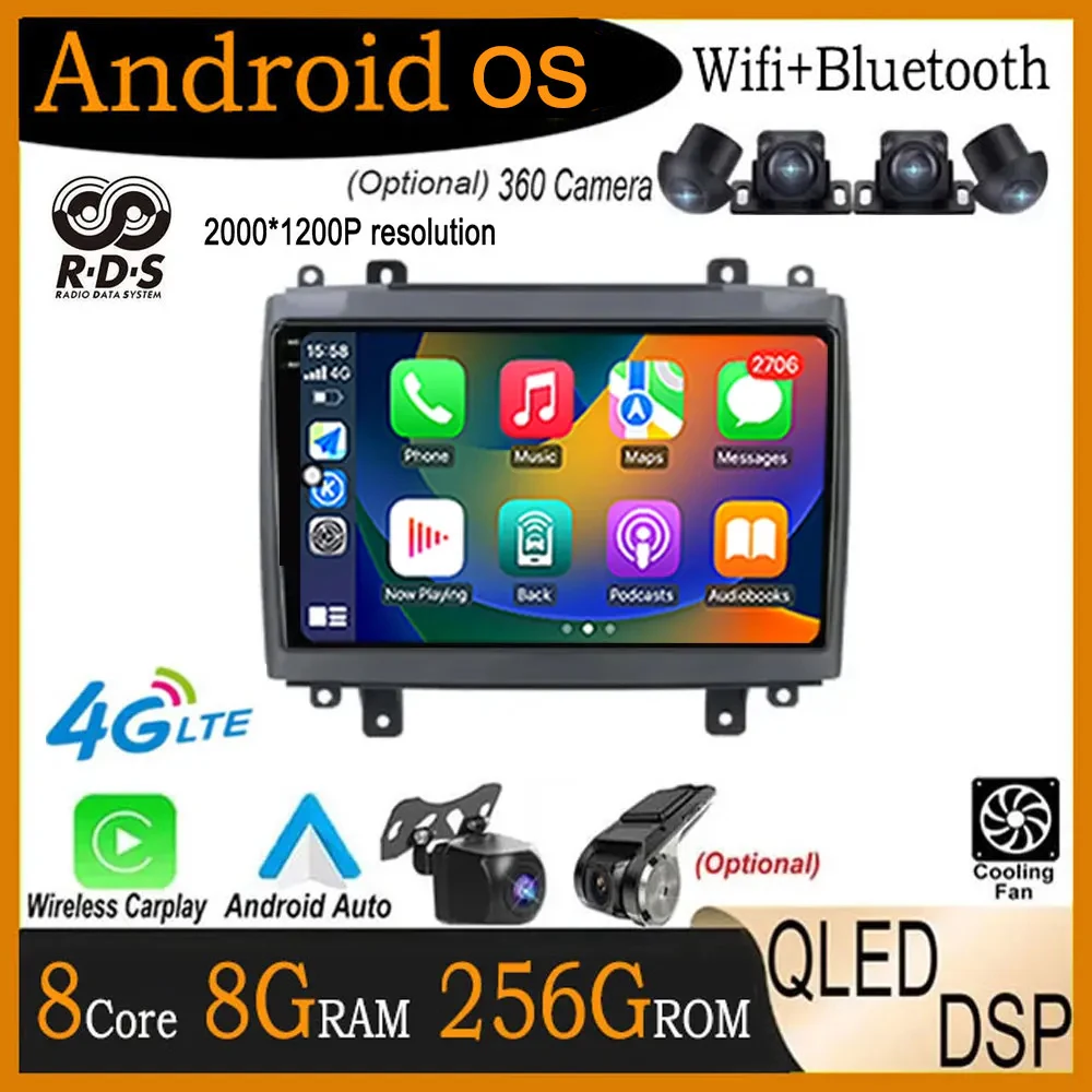 

9 lnch Android 14 For Cadillac CTS 2002-2007 SRX 2003-2009 Car Radio Multimedia Video Player Navigation GPS 4G+WIFI Stereo Auto
