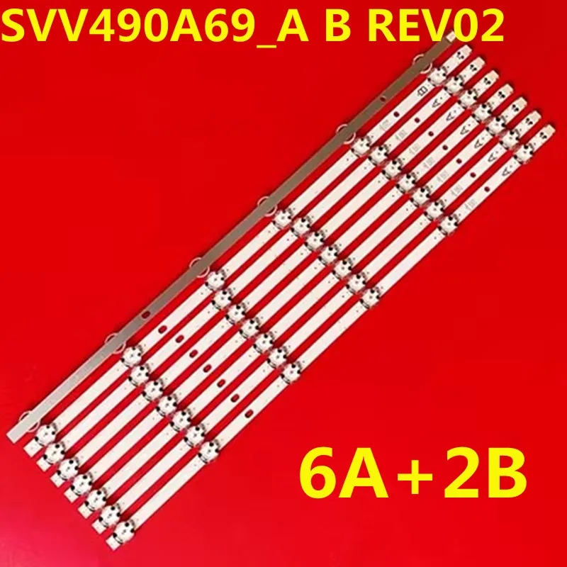 Tira de Retroiluminação Led para Vestel 49ud8400 49v5863dg Svv490a69 _ a b _ Rev02 Ves490qnys2d-n01 Ves490qnyl-2d-n01 N02 N03 17db49v17b