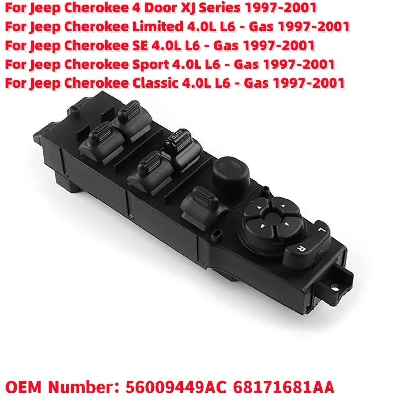 

1 шт., переключатель стеклоподъемника для Jeep Cherokee 1997-2001 56009449AC 68171681AA