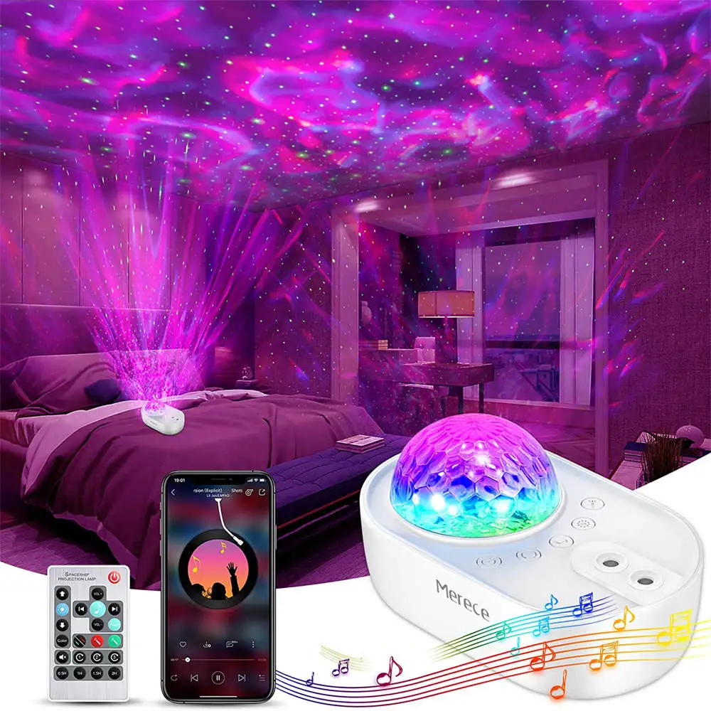

Smart Star Projector Night Light Ocean Wave Galaxy Projector Light Remote Bluetooth Sky Starry Lamp Christmas Home Party Decor