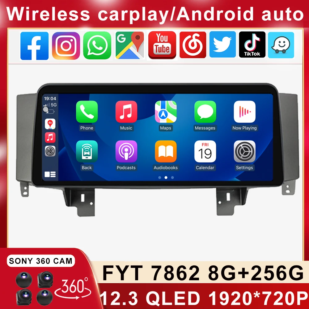 

12.3 Inch 1920*720 QLED For Toyota Mark X X120 1 2004 - 2009 Android Car Stereo Multimedia Video Player Head Unit Carplay Auto