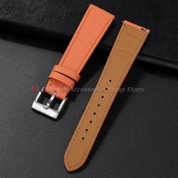 Premium Handmade Top - Grain Cowhide Leather Watch Strap with Quick Release - 22mm (Orange)