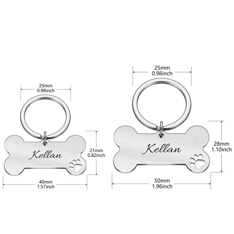 Pet ID Tags Dog Collar Tags Pet ID Medal Pendant Personalized Pet Cat Dog ID Tag Engraved Anti-lost Pet Nameplate Tags For Dog Cat Puppy Name Tag Supplies