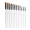 12pcs Artist Watercolor Painting Brushes Paint Brush For Nylon Paint Brushes Oil Acrylic Flat&tip Kit Pen Art Supplies 6