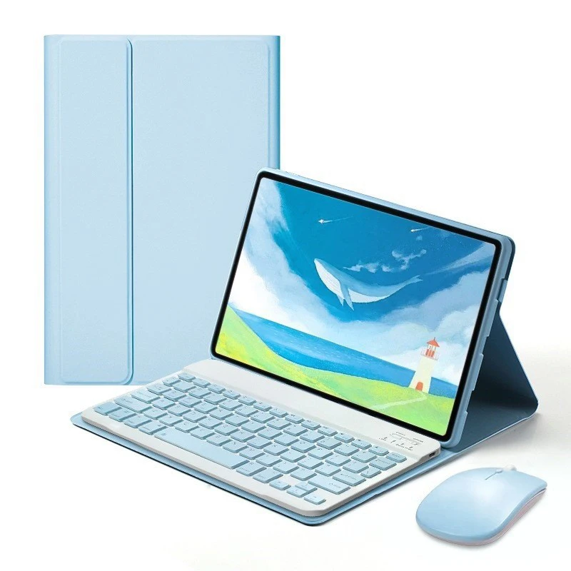 Premium Leather Keyboard Case with Mouse for iPad - Versatile Fit for Multiple Sizes