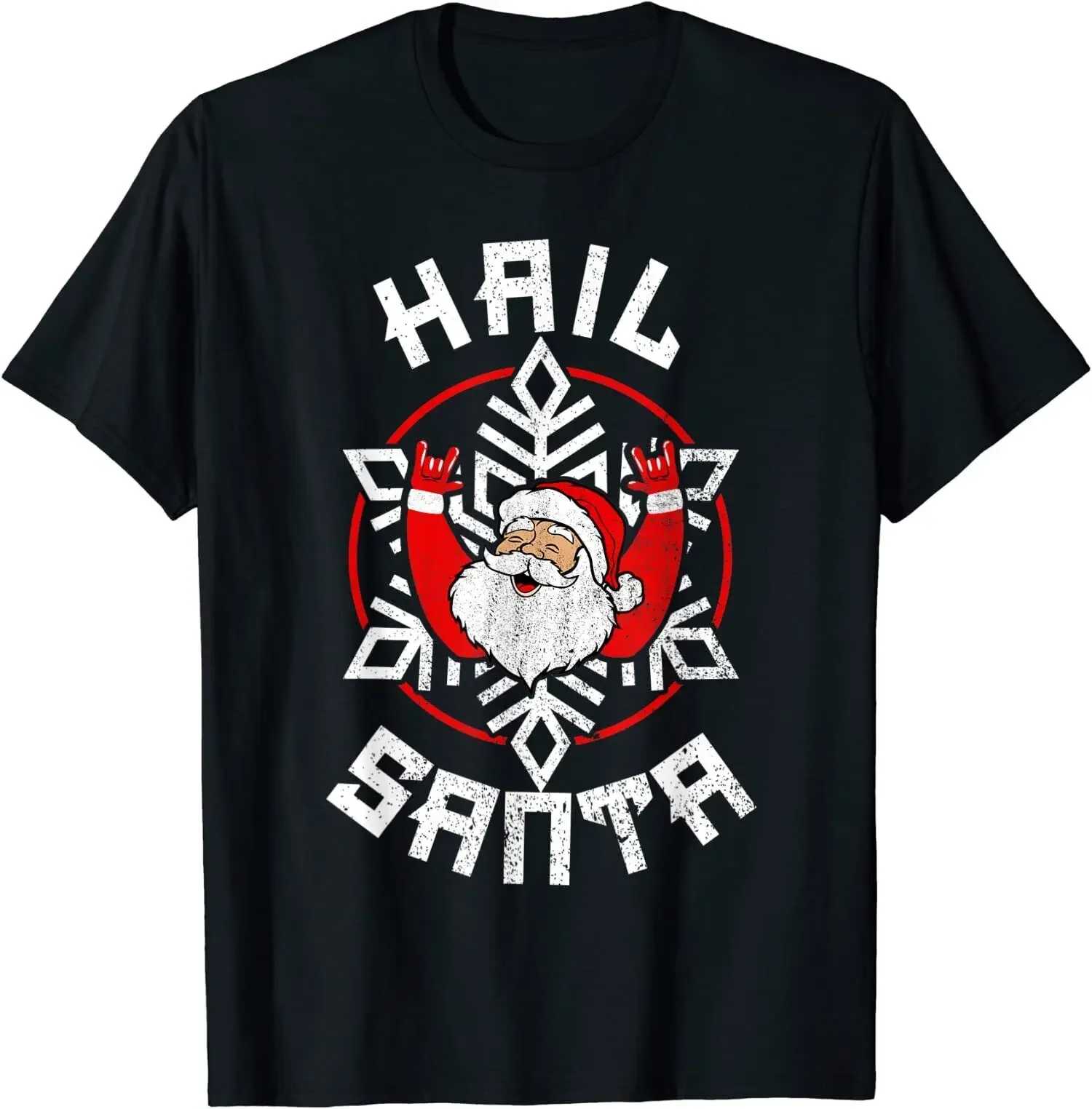 

Hail Santa Funny Santa Claus Christmas Pure Cotton T Shirt Men Casual Short Sleeve Tees Tops Dropshipping