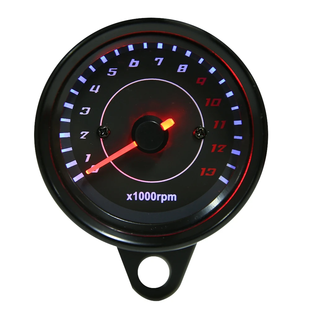 Motorcycle Tachometer DC 12V Universal LED Backlight Electronic Tach Meter Gauge
