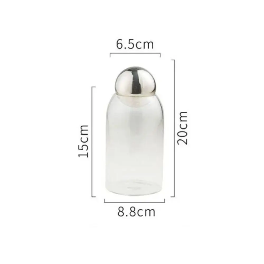 Glass storage jar tea coffee sugar food storage can sealing jar household organizer gold silver ball lid