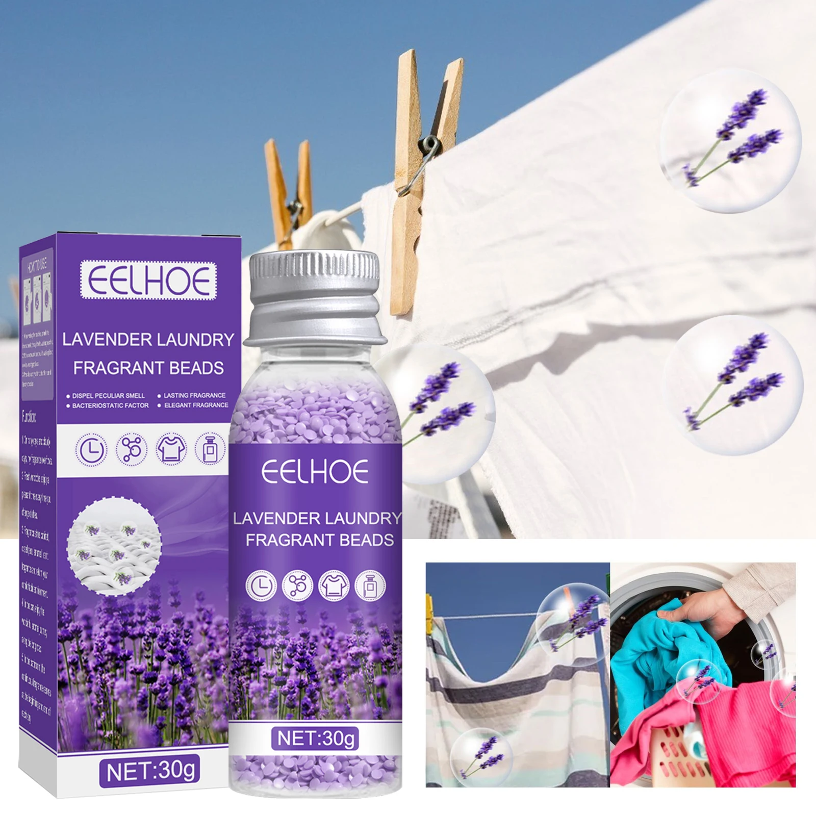 LavenderFragranceBeadsLaundrySoftenerClothesFreshSoftener