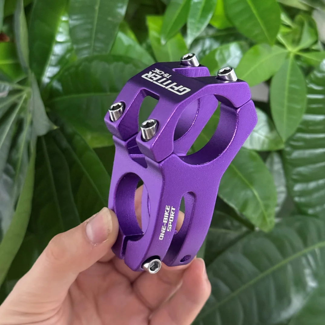 1 Stück lila 31,8 x 28,6 mm Fahrradvorbau aus Aluminiumlegierung für MTB/BMX/DH/Trail Riding usw. Eloxiert, erhältlich in sandgestrahlt und glänzend – Detail 2