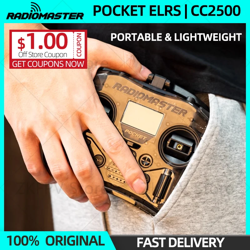 라디오마스터 포켓 라디오 ELRS CC2500 리모컨 트림 버튼, RC FPV 드론용 휴대용 경량 송신기