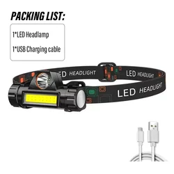 Rechargeable LED Headlamp with Dual Lighting Modes and Magnetic Tail (101 COB)