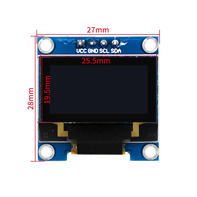 Polegada Oled Ssd1306 I2c Iic Spi Serial 128x64 Lcd Pinos de Exibição da Fonte para Arduino Stm32 Raspberry pi 4b 3b Zero w 0.96 - Imagem 5