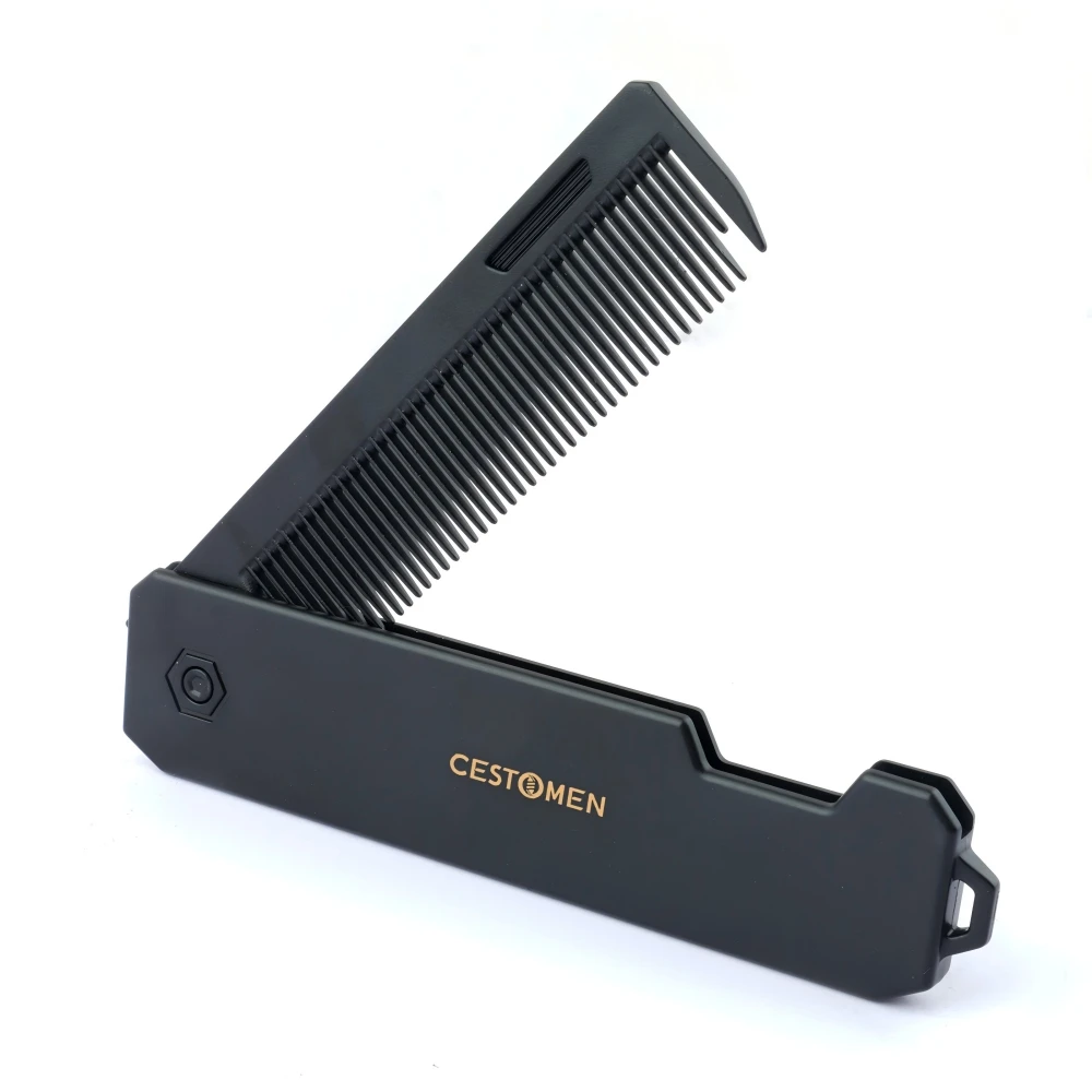 CESTOMEN Multifunctional Portable Folding Wide Tooth Hair and Beard Styling Comb