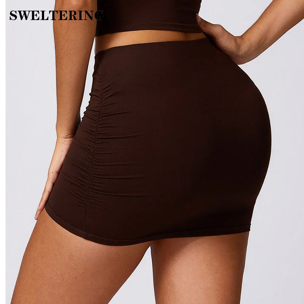 

Summer Slim Yoga Shorts Women Short Skirts Ultra Short Mini Skirts Gym Exercise Running Fitness Tennis Anti-Light Sports Skirts