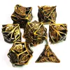 "Gold DnD Metal Dice Set - 7 Piece Zinc Alloy Polyhedral Dice for Dungeons & Dragons, RPG & Tabletop Games" 1