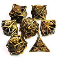 "Gold DnD Metal Dice Set - 7 Piece Zinc Alloy Polyhedral Dice for Dungeons & Dragons, RPG & Tabletop Games" 1
