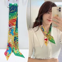 New 2025 simulated silk wrapped bag strap bag handle silk scarf tied bag ribbon decorative small streamer - Image 2