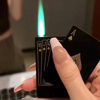 Creative Playing Cards Ace of Spades Lighter Butane Windproof Straight Metal Lighter Metal Fun Toy for Men Smoking Accessories 1