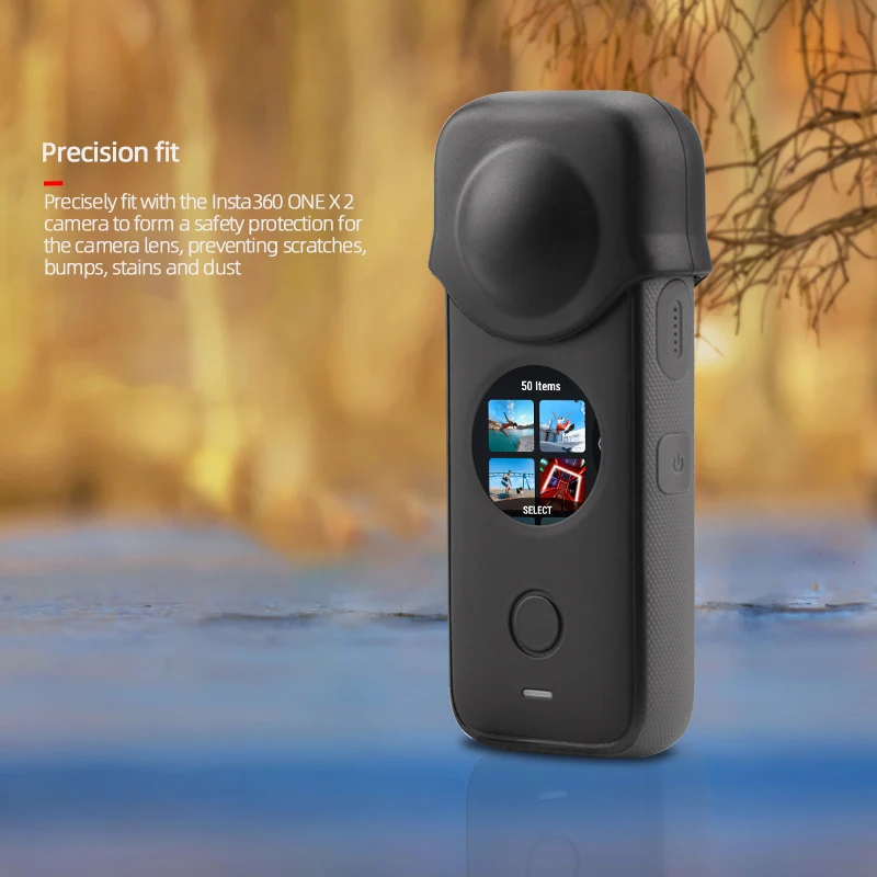 렌즈 보호 커버 실리콘 케이스, Insta360 ONE X2 파노라마 카메라 액세서리, 렌즈 보호대