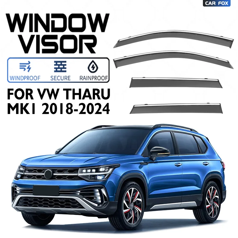 

For volkswagen THARU 2018-2023 Plastic Window Visor Vent Shades Sun Rain Deflector Guard 4PCS/SE