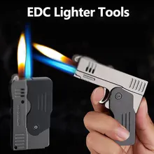 

Metal Deformation Double Switch Lighter EDC Self Defense Folding Tools (No Gas