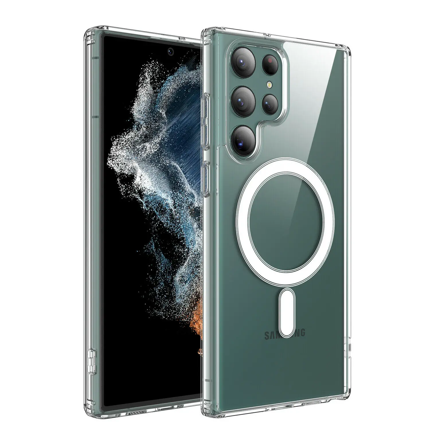 

Оригинальный магнитный Прозрачный чехол для телефона Magsafe для Samsung Galaxy S23 S22 Ultra Plus, чехол, аксессуары для беспроводного зарядного устройства