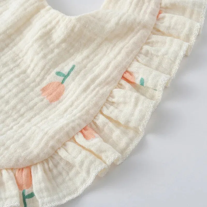 Ruffle Floral Baby Bibs 4