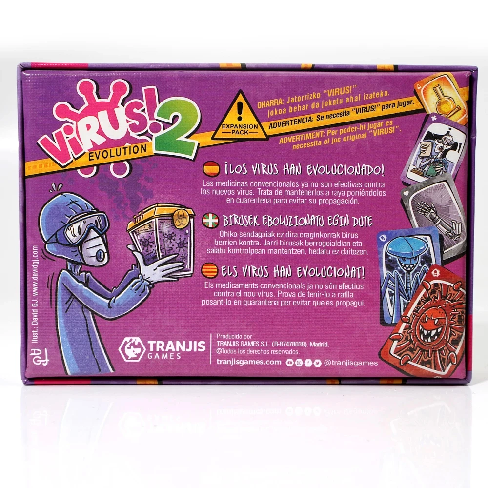 Nuevo en versi&oacute;n espa&ntilde;ola en ingl&eacute;s juego de cartas Virus The Contagiously Virus 3 cartas versi&oacute;n correcta juego de fiesta para
