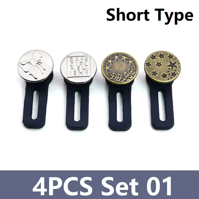 4/6pcs Jeans Button Extender Universal Pants Extender Button for Women Men Adjustable Elastic Waist Silicone Extender Buckle Set