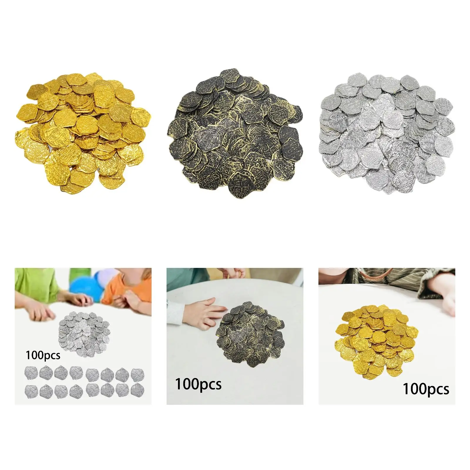 100Pcs Gold Doubloons Pirates Tokens Creative Board Games Pirate Gold Coin