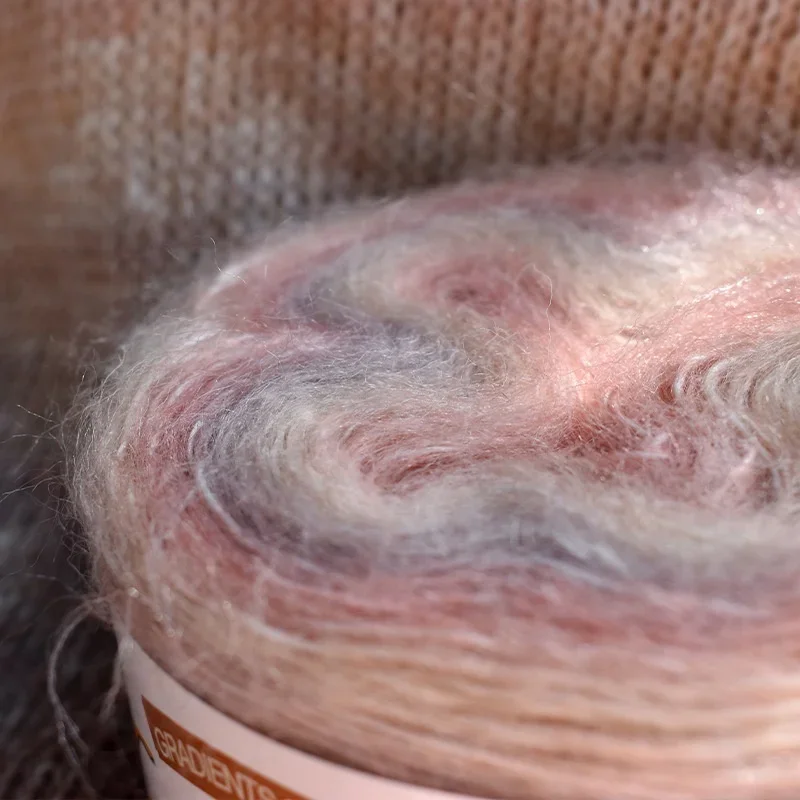 Warm Fancy Gradient Mohair Long Dyed Mohair Fine Thread Crochet Sweater Silk Young Mohair Wool Ball 4