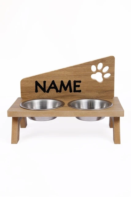 Personalized Wood Pet Bowl Stands