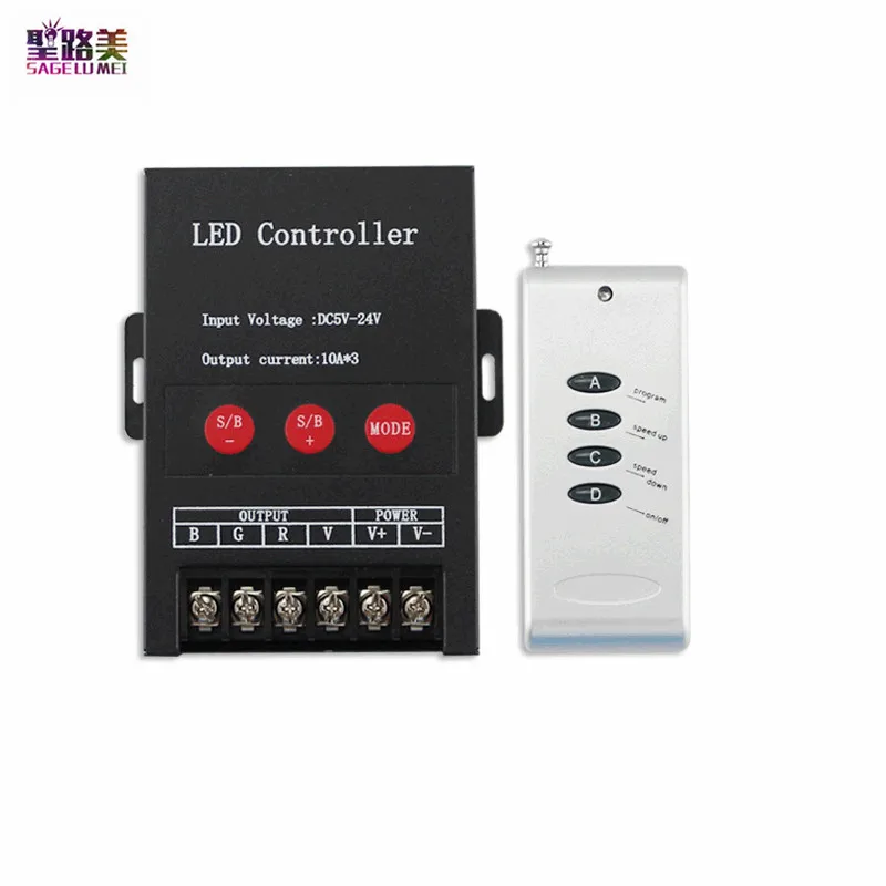 

High-Power DC5V-24V 2.4G Wireless RF Remote Dimmer 12V RGB Controller 30A Max360W For SMD 2835 3528 5050 LED Strip Lights Tape