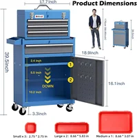 Professional 4-Drawer Rolling Tool Box with Wheels - Portable Tool Chest for Garage Mechanics, Tool Chest for Repair Shop 2